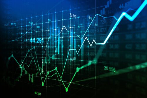 Blue Chips: um gráfico mostrando as oscilações do mercado financeiro.