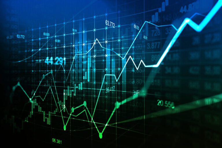 Blue Chips: um gráfico mostrando as oscilações do mercado financeiro.
