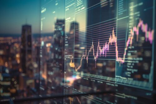 CEI: um gráfico mostrando as oscilações de mercado financeiro.