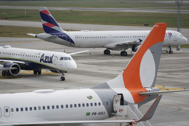 Número de passageiros em voos domésticos e internacionais no Brasil