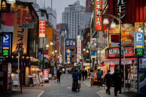 Rua movimentada o Japão