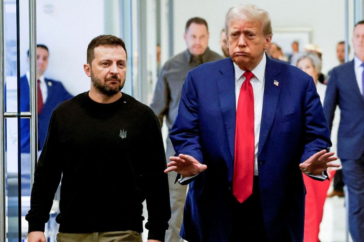 Donald Trump e o presidente da Ucrânia Volodymyr Zelensky  