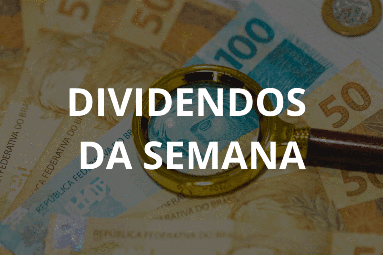 Imagem de dinheiro em notas de reais e uma lupa, destacando os dividendos de FIIs como HGLG11, MXRF11 e outros 196, que pagarão dividendos nesta semana