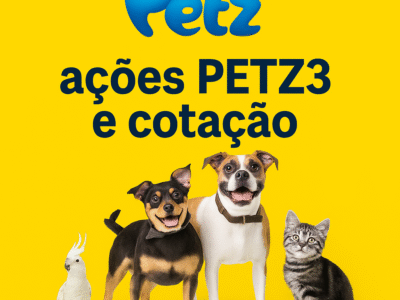 Ações PETZ3 e desempenho da Petz na Bolsa de Valores