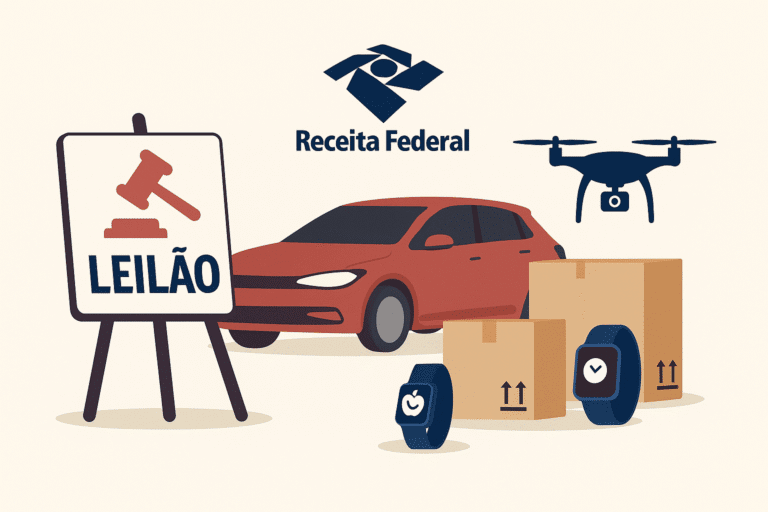Leilão da Receita Federal com produtos apreendidos