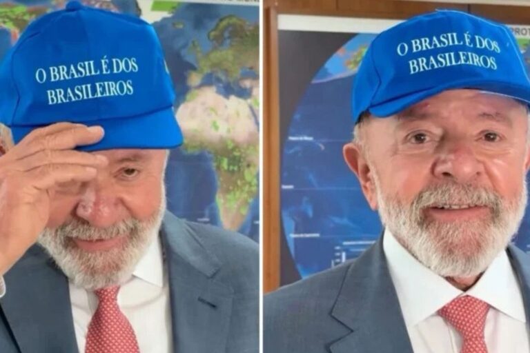 Oposição brasileira do slogan "make america great again". Foto: Reprodução Instagram @LulaOficial