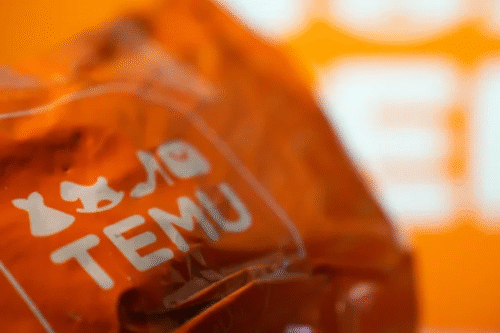 Embalagem de entrega da Temu
