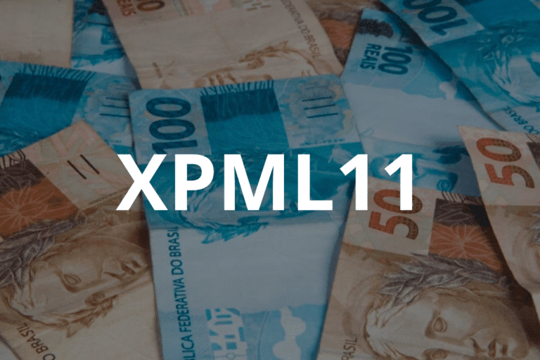 Imagem de dinheiro brasileiro em varias notas, incluindo notas de 50, 100 e 200 reais, com destaque para o código XPMJL11 sobre as notas.