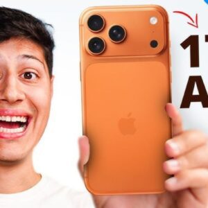 Influenciador segurando o novo iphone 17 air.