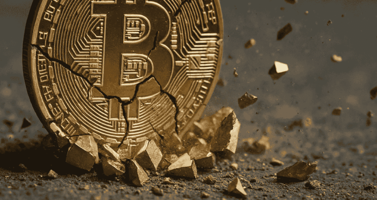 bitcoin quebrando, ilustração