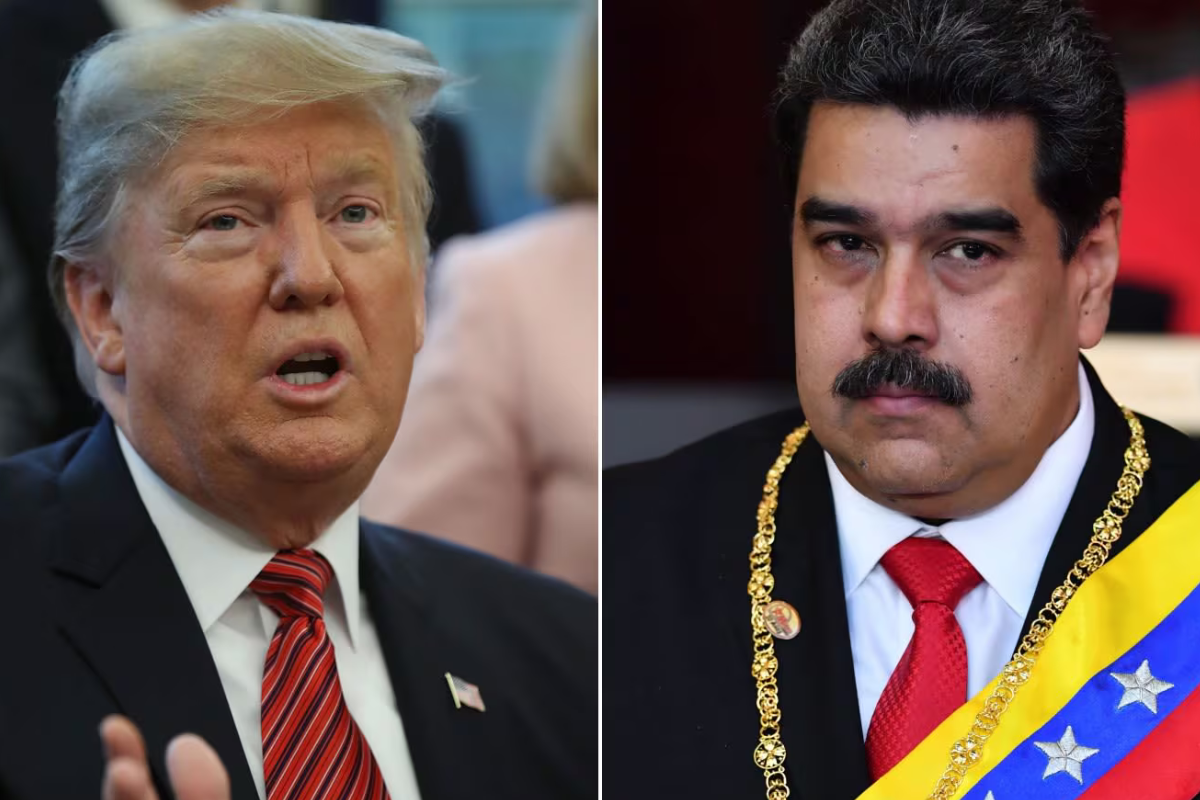 Donald Trump e Nicolás Maduro, Presidentes dos EUA e da Venezuela lado a lado