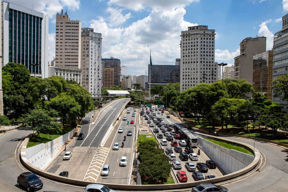 Vista do Vale do Anhangabau em São Paulo.