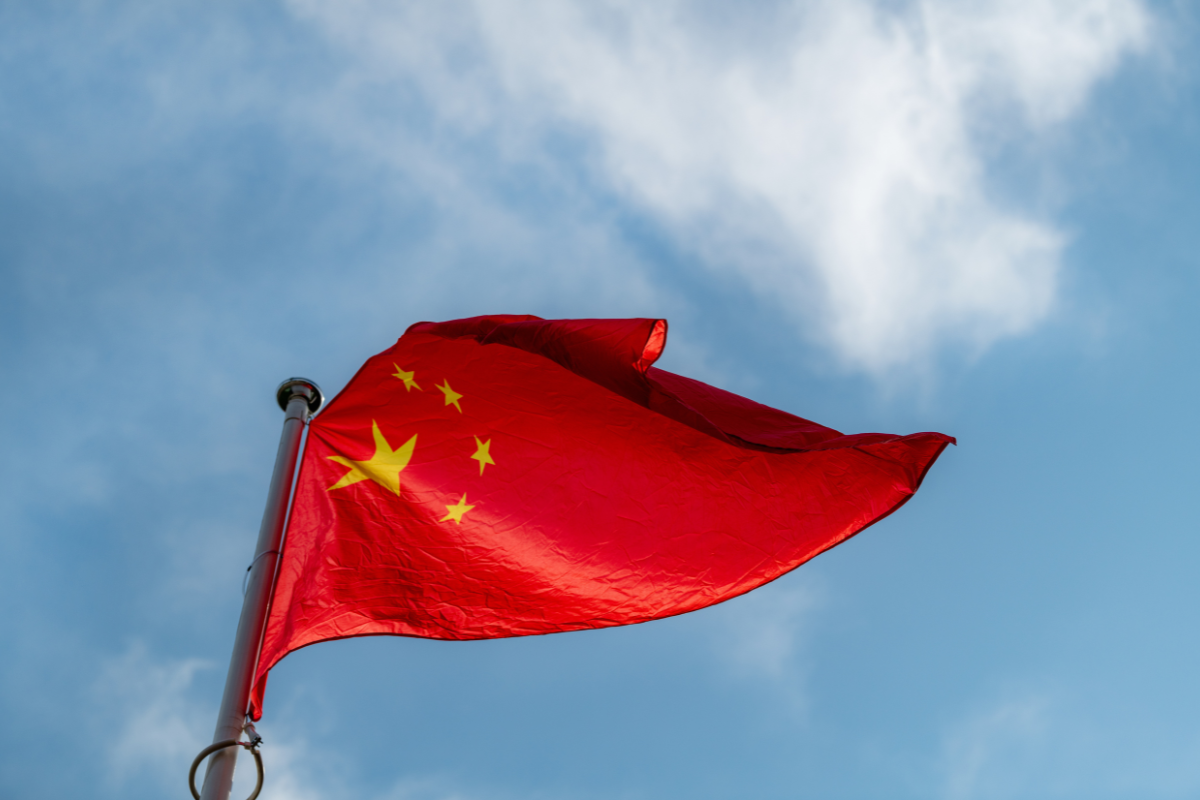 Foto da bandeira chinesa