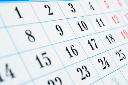 Foto de calendário simbolizando feriados