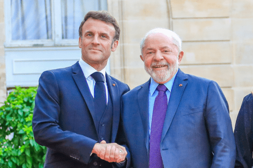 Luiz Inácio Lula da Silva durante jantar oferecido por Emmanuel Macron na França em 2023