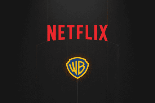 Arte com as logos da Netflix e da Warner.