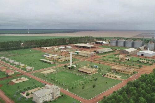 Vista aérea de uma unidade de produção da SLC Agrícola.