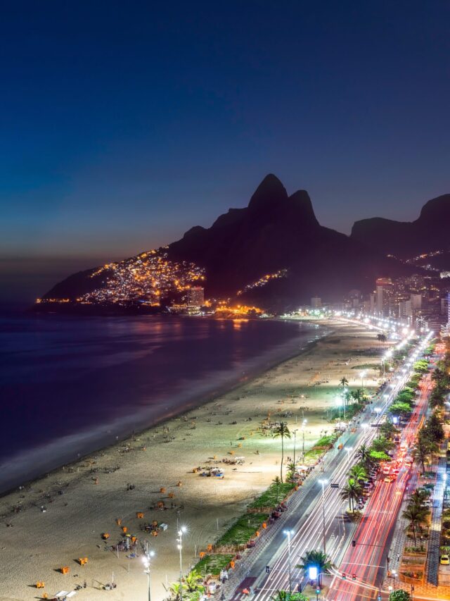 Distrito de Leblon e Ipanema a noite