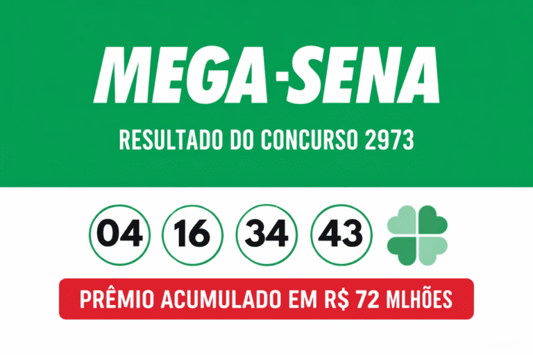 Mega-Sena 2973 acumula a R$ 72 milhões; aposta do Sul ganha R$ 131 mil ...