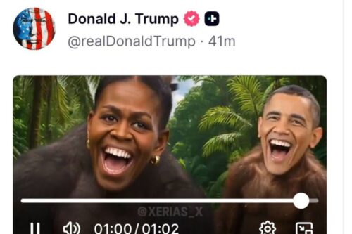 Trump compartilha video racista de obama