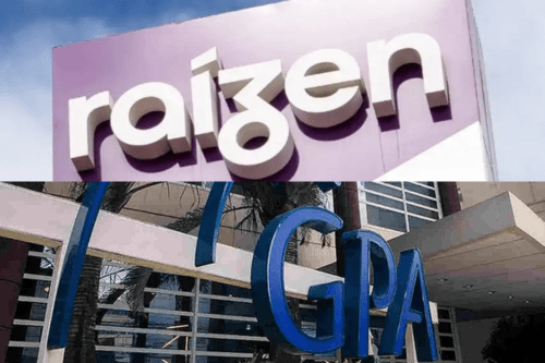 Montagem com as logotipos do GPA e da Raízen