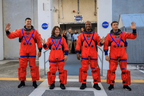Foto dos astronautas da tripulação da missão Artemis II.