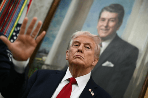 Foto do presidente dos EUA Donald Trump