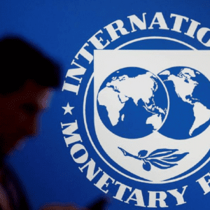 Foto do logotipo do Fundo Monetário Internacional (FMI)