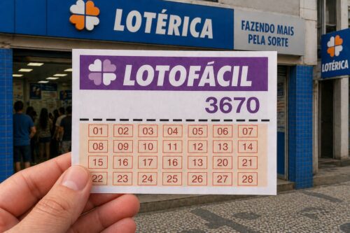 Imagem do resultado da Lotofácil 3670, destacando os números sorteados e informações relevantes do concurso.