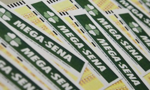 Números na cartela de aposta do jogo mega-sena 2996, com destaque para o título e as apostas do bilhete.