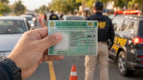CNH em destaque durante blitz da PRF; projeto da Lei Seca propõe multa de até R$ 29 mil e suspensão por 10 anos.