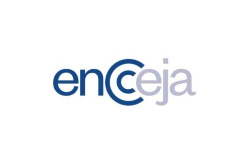 Logotipo do Encceja (Exame Nacional para Certificação de Competências de Jovens e Adultos) sobre um fundo branco.