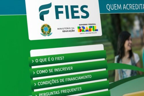 Captura de tela do portal do FIES (Fundo de Financiamento Estudantil).