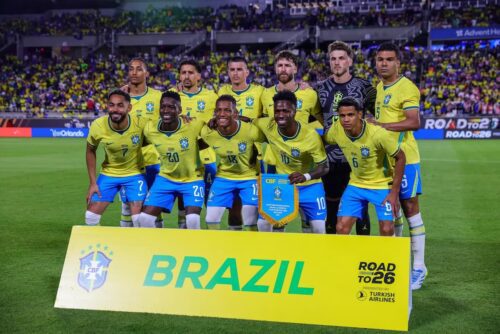 Venda geral de ingressos Brasil x Panamá no Maracanã: jogadores da Seleção Brasileira posam antes de amistoso internacional da Data Fifa.