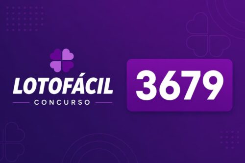 Resultado do concurso Lotofácil 3679, apresentando os números sorteados e detalhes do evento.