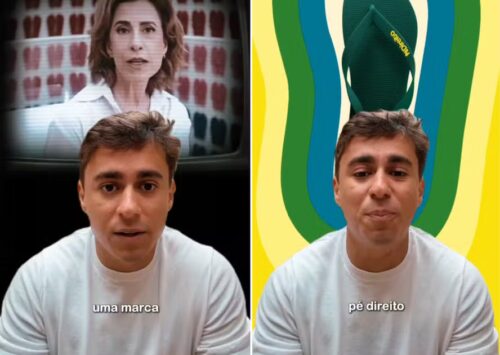 Nikolas Ferreira divulga marca Pé Direito após polêmica envolvendo campanha da Havaianas.
