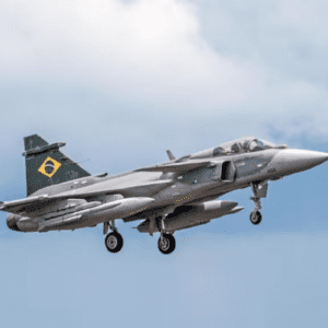 Caça Gripen produzido no Brasil.