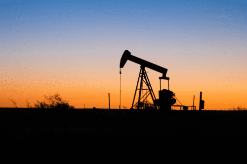 Máquina de extração de petróleo bruto Jack Fracking com bomba de óleo Texas Sunset.