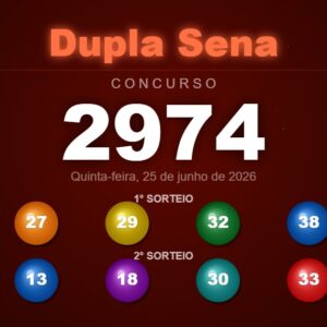 Resultado Dupla Sena 2974 — dezenas dos dois sorteios