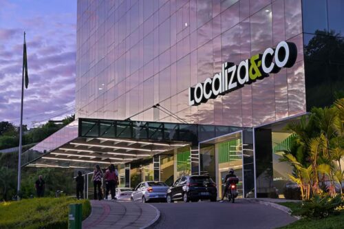 Fachada da sede da Localiza, empresa que confirmou pagamento de R$ 591,1 milhões em juros sobre capital próprio (JCP).
