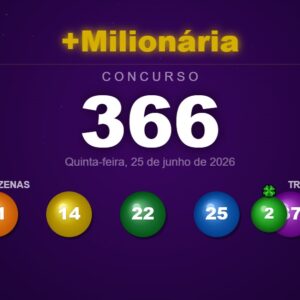 Resultado +Milionária 366 — dezenas e trevos sorteados