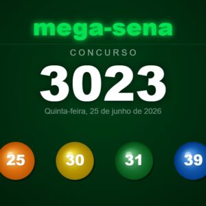 Resultado Mega-Sena 3023 — dezenas sorteadas