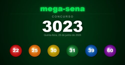 Resultado Mega-Sena 3023 — dezenas sorteadas