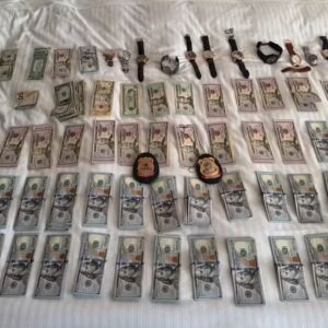 Dinheiro em dólares e relógios apreendidos pela Polícia Federal durante operação em Brasília ligados ao Caso Master.