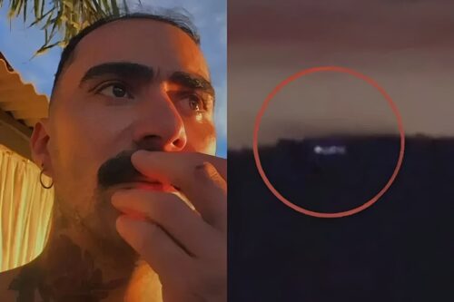 Influenciador observa suposta luz no céu durante gravação em Campo Largo; registro viralizou nas redes sociais.